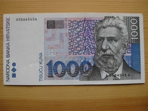 Kroatien Hrvatska 1000 Kuna Schein 1993 Banknote selten RAR! - Bild 1 von 2