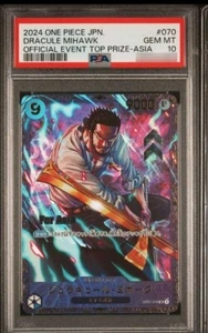 MIHAWK OP01-070 SR FLAGSHIP BATTLE LIMITED PROMO ONE PIECE PSA 10 TOP PRIZE ASIA - Picture 1 of 2