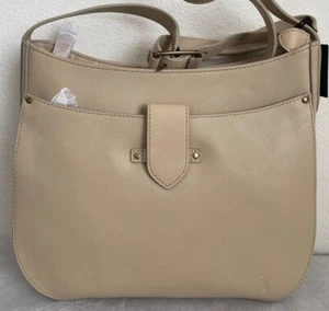 NWT FRYE Olivia Large Leather Crossbody Shoulder Bag in Parchment $378 - Picture 1 of 7