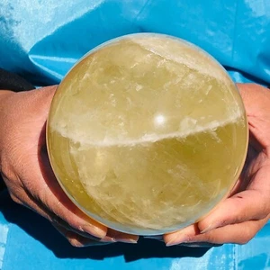 4.09LB Large Natural Yellow crystal ball Quartz Citrine sphere Mineral healing - Picture 1 of 18
