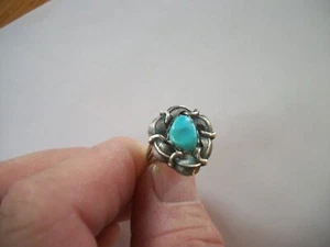 Vintage Navajo (Myrtle) Sterling Silver / Turquoise Ring - Size 6.25 - Picture 1 of 12