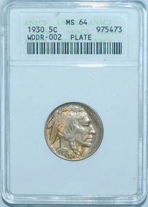 1930 ANACS MS64 FS-802 DDR Doubled Die Reverse Buffalo Nickel - Picture 1 of 5