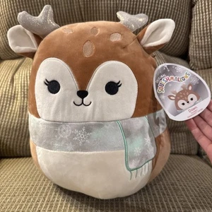 Squishmallows Deer DAWN THE FAWN Plush Scarf Winter Holiday 12 - 13” Inches NWT - Picture 1 of 5