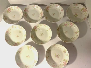 9 Limoges C.H.Field Haviland Dessert Bowls Pink Flowers - Picture 1 of 15