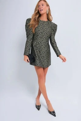 Tuckernuck Hyacinth House Ditsy Black Jacquard Delilah Mini Dress - Image 1 of 2