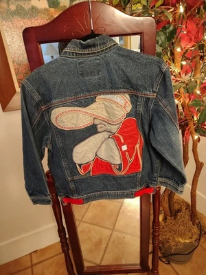 Jaqueta jeans jeans rara vintage RS tamanho pequeno. - Imagem 1 de 4