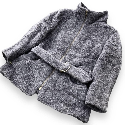 HERMÈS Cappotto mezza pelliccia Hermes Alpaca fodera cintura monogramma shaggy