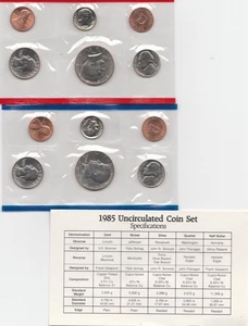 1985 Uncirculated Coin Set U.S Mint Original Government Packaging OGP - Picture 1 of 1