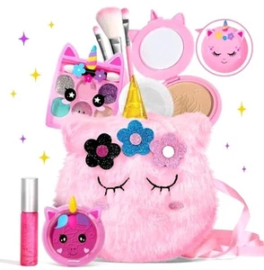 Cartera para niñas pequeñas 3-5 con kit de maquillaje simulado | Cartera para niños unicornio - Imagen 1 de 6