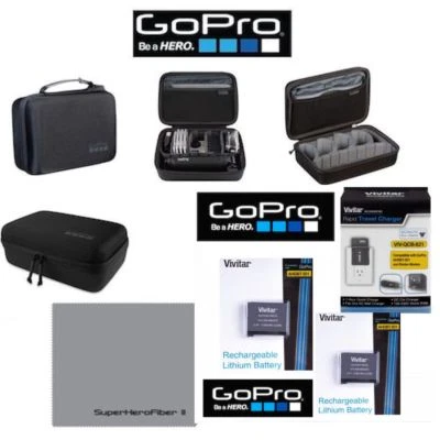 2X BATTERY FOR GoPro HERO6 BLACK AABAT-001  GOPRO CASEY ABSSC-001 + FAST CHARGER - Image 1 of 4