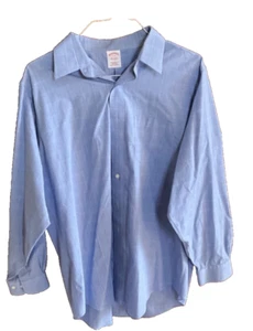 Brooks Brothers Men's Long Sleeve Dress Shirt / LGT Blue CHECK / Size 17 4/5 - Picture 1 of 4