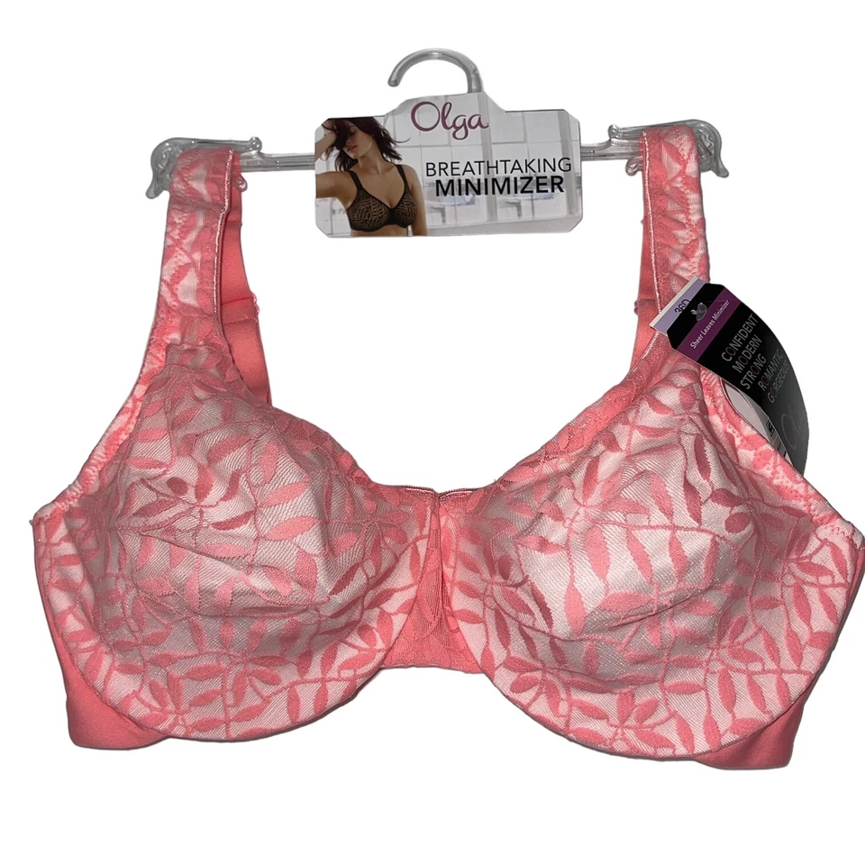 Sujetador Olga con aros minimizador encaje hojas transparentes ligero cobertura completa 35519 Foto 1 de 4