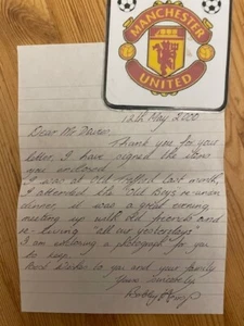 Hand-written/SIGNED letter from BOBBY HARROP the MANCHESTER UNITED footballer - Picture 1 of 1