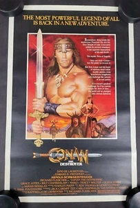 Conan der Zerstörer 1984 Original Mini Poster 12"×20" Vintage Schwarzenegger  - Bild 1 von 14