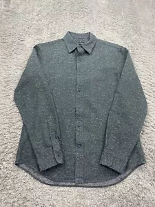 Club Monaco Shirt Men Medium Green Lined Blend Fleck Speckle Button Up Flannel - Picture 1 of 9
