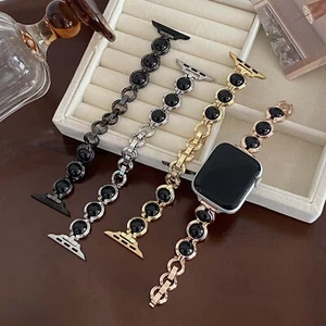 Elegante correa de pulsera de eslabones de metal estilo perla para iWatch Series 10/9/5/3/1/Ultra - Imagen 1 de 18