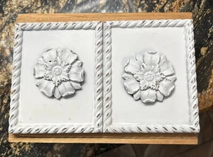 Shabby Chic Carved Swag White Corner Post DIY Architectural Furniture Applique - Picture 1 of 10