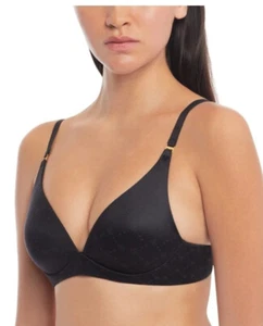 Lauren Ralph Lauren Womens  Wireless Logo T-Shirt Bra in  Black Size 36C - Picture 1 of 4