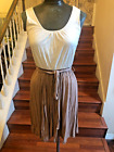 Mark. Women's Dress Brown/Off White Sleeveless Belted Pleated Stretchy SPl
