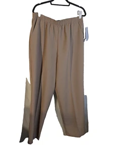 Briggs New York stretch easycare washable brown 18 women's pull on pant 34/30 - Picture 1 of 7