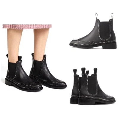 Botines RAG & BONE Benson Negro Cuero Tachonado 38.5/8.5 $650 Italia Foto 1 de 4