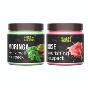 HEEM & HERBS Moringa Rose Face Pack for Skin Nourishing & Rejuvenation 100 grams - Picture 1 of 9