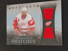 2010-11 UD ARTIFACTS HENRIK ZETTERBERG TS-HZ #ed 3/35 TREASURED SWATCHES JERSEY