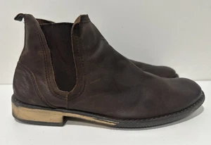 J75 Men size 9.5  brown leather pull on  ankle Chelsea boots - Picture 1 of 10