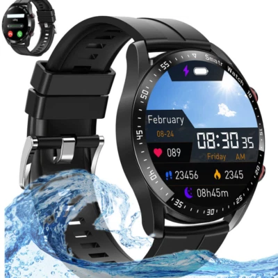 Smart Watch For Men and Women Waterproof Smartwatch Bluetooth iPhone Samsung IOS - Image 1 of 4