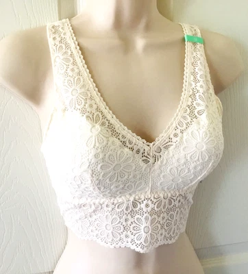SO Juniors  ~ Ivory~ Lace Wireless Plunge Bralette~ SO51030 Medium~ New with Tag - Image 1 of 4