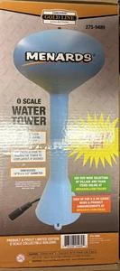 Menards Bldg - O Scale Water Tower MATTE BLUE with Red LED Warning Light - NIB - Picture 1 of 1