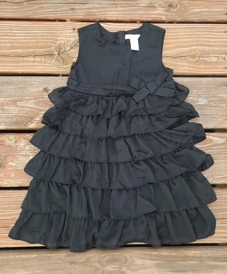 Vestido Old Navy 4T Niñas Negro Volantes Talla Nivel Vacaciones Foto 1 de 4