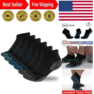 Comfortable Breathable Ankle Length Sport Socks - 3 Pairs, Unisex Large-X-Large - Image 1 of 4