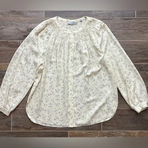 Vince Seidenbluse mit Knopfleiste bedruckt Large - Bild 1 von 14