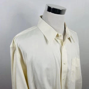 Jos A Bank 18.5 37 Traveler Dress Shirt Ivory 100% Cotton Button Front Formal - Picture 1 of 5