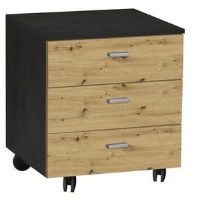 Rollcontainer - Schwarzstahloptik-Asteiche - 45 cm - Bild 1 von 3