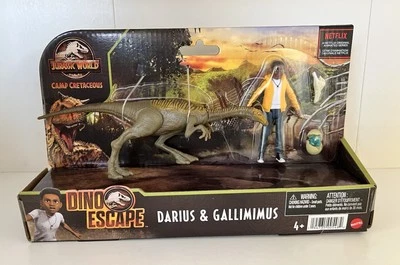 Jurassic World Camp Cretácico Darío y Gallimimus Figura Dino Escape (D10) Foto 1 de 3