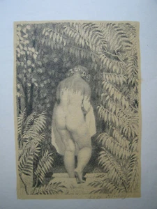 lithografie Švabinský Max 1953 Original Mädchen im Bad Frauenakt Erotik alt - Bild 1 von 4