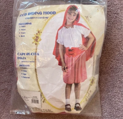 girls 4 piece little red riding hood fancy dress costume - Image 1 of 3