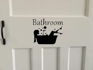 Calcomanía de letrero de puerta de inodoro divertido dama en el baño - pegatina de baño - inodoro - baño - Imagen 1 de 10