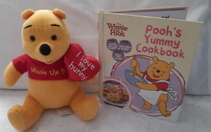 Winnie the Pooh 10" Plush & 1st Edition 2011 Children's Cookbook Bundle Disney - Picture 1 of 14