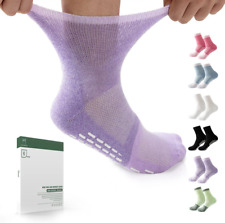 Diabetic Socks with Grippers for Women&Men-6 Pairs Bamboo Non Binding Diabetic A