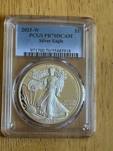 2025 W SILVER EAGLE PCGS PR70! DEEP CAMEO! - Picture 1 of 4