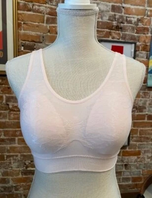 Sujetador Rhonda Shear Rosa Claro Pastel Jacquard Ahh Almohadillas Extraíbles Nuevo Foto 1 de 4