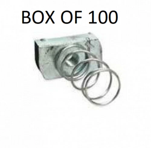Box of 100 Power-Strut PS Rs ¼ Eg Channel Spring Nut