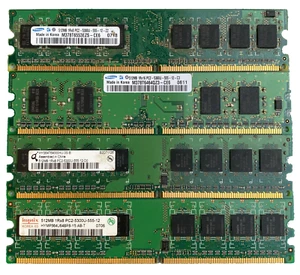 DDR2 SDRAM PC5300U5-555 667MHz PC Computer Memory Samsung Hynix 512MB 2GB Total - Picture 1 of 10