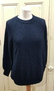 JACK WILLS UK 8 DARK NAVY BLUE JUMPER COTTON ALPACA WARM SNUGGLY SOFT SPRING VGC - Picture 1 of 12