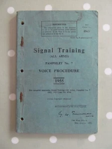 SIGNALTRAINING (ALLE ARME) SPRACHVERFAHREN DAS KRIEGSBÜRO DATIERT 1955 - Bild 1 von 8