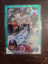 2023 Topps Chrome Stone Garrett One Card RC Auto Rookie Aqua Refractor /199