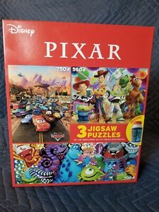 Ceaco Jigsaw puzzles Pixar Disney 3 Pack. Cars, Monsters Inc.Toy Story. NIB. 